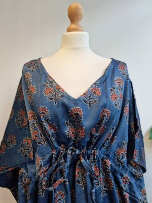 Mashru Silk Kaftan Ajrakh on Persian fabric - Image 5