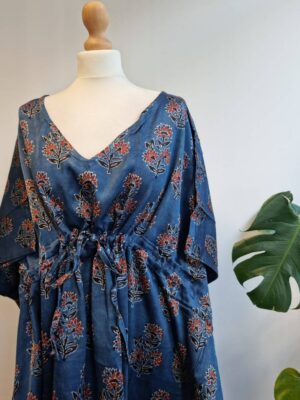 Mashru Silk Kaftan Ajrakh on Persian fabric - Image 6