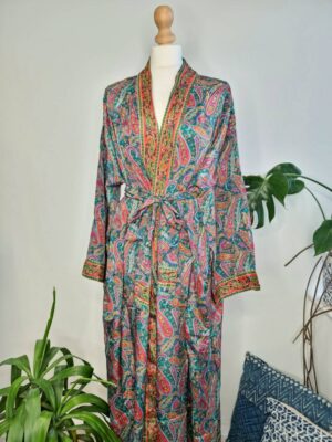 Classy New Silk Sari Kimono - Image 2