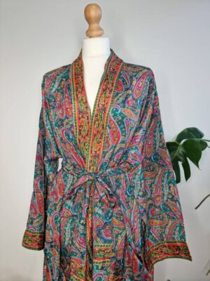 Classy New Silk Sari Kimono - Image 6