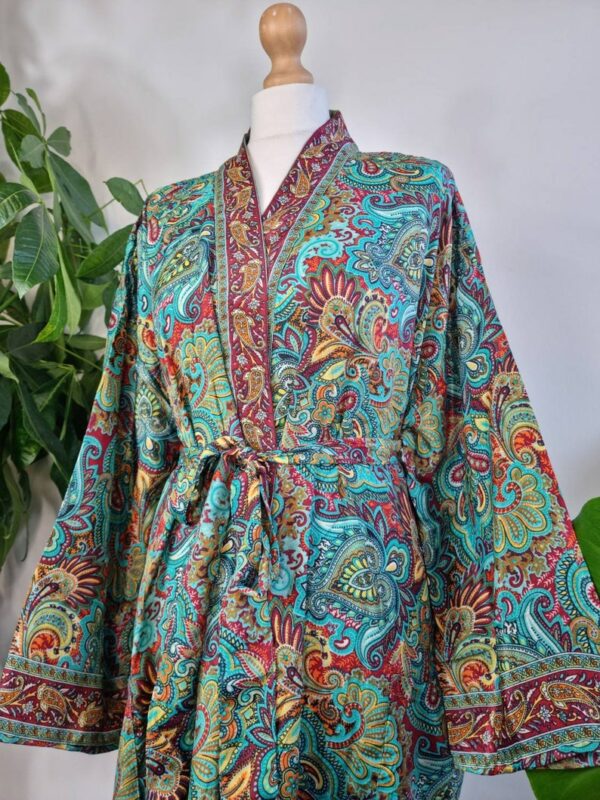New Silk Sari Boho Kimono in mix shade Floral Print