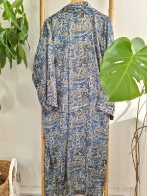 Men's Silk Boho Kimonos In Persian Blue Hues - Image 5