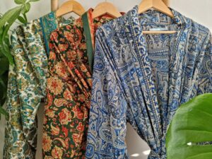 Men's Silk Boho Kimonos In Persian Blue Hues - Image 7