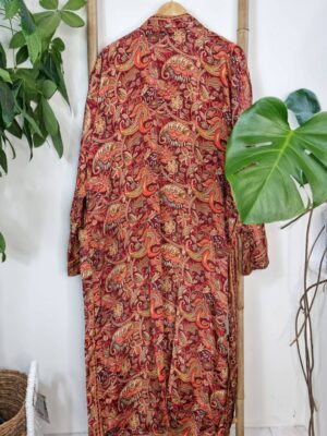 Men's Silk Boho Kimonos In Red Beige Peach shade - Image 4