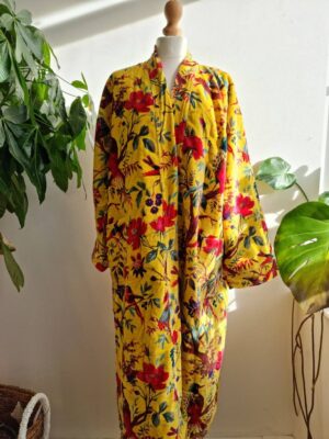 Velvet House Unisex Kimono Jacket Reversible in yellow Punch - Image 6