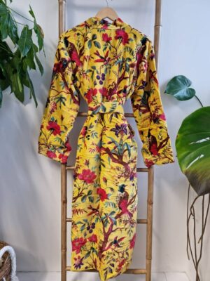 Velvet House Unisex Kimono Jacket Reversible in yellow Punch - Image 8