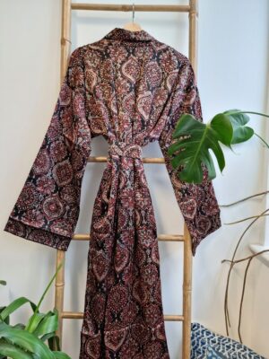 Men's Silk Mashru & Ajrakh Handprinted Boho Kimonos with Mughal Touch - Image 5