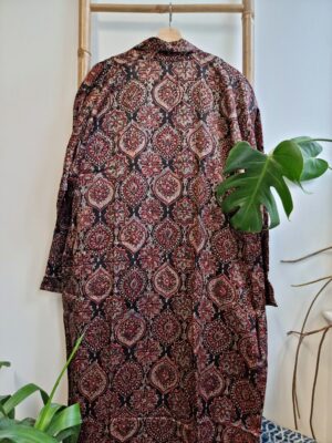 Men's Silk Mashru & Ajrakh Handprinted Boho Kimonos with Mughal Touch - Image 6