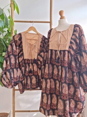 Pure Cotton Earthy Floral Bohemian Blouse - Image 6