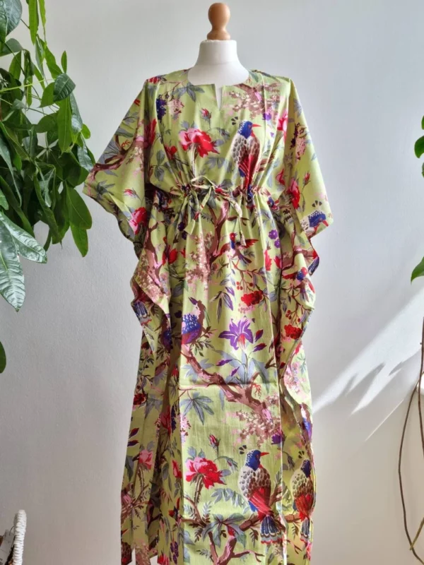 Vibrant Pure Cotton Kaftan Kimono