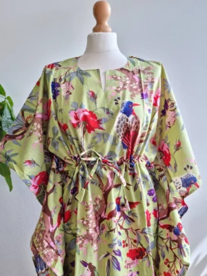 Vibrant Pure Cotton Kaftan Kimono - Image 3