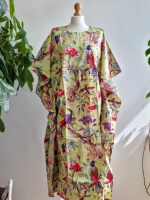 Vibrant Pure Cotton Kaftan Kimono - Image 4