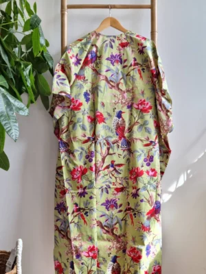 Vibrant Pure Cotton Kaftan Kimono - Image 6