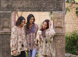Pure Cotton Earthy Floral Bohemian Blouse In Indian Bagru Block - Image 6