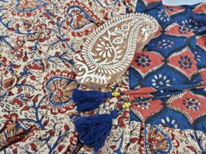 Pure Cotton Earthy Floral Bohemian Blouse In Indian Bagru Block - Image 7