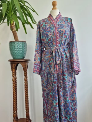 New Silk Boho Kimono/Gown Ocean - Image 2