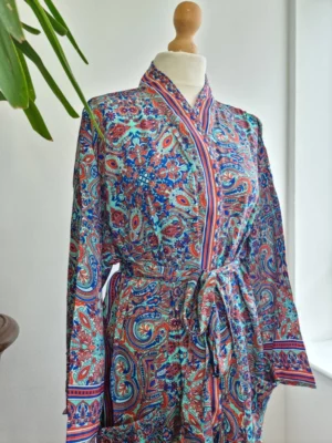 New Silk Boho Kimono/Gown Ocean - Image 7