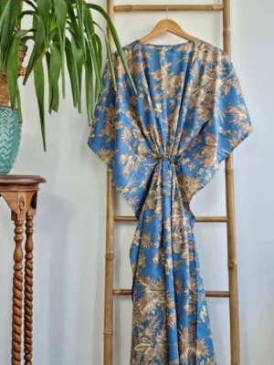 Comfy Cotton Kaftan Dress In Indian Block print - Image 4