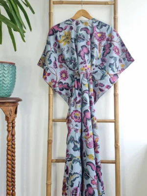 Cotton Kaftan Dress with Floral print - Image 5