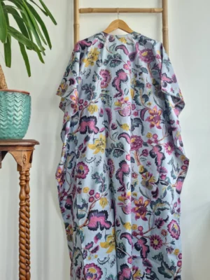 Cotton Kaftan Dress with Floral print - Image 6