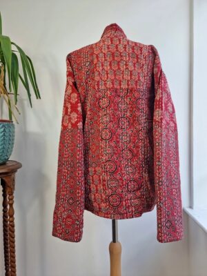 Unisex Kantha reversible open jacket- Bohemian Style In Melange Prints - Image 3