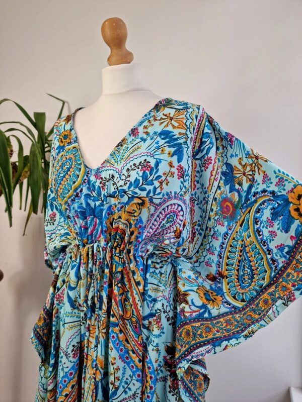 Multicolor floral print New Silk Blend Kaftan