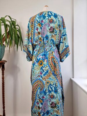 Multicolor floral print New Silk Blend Kaftan - Image 10