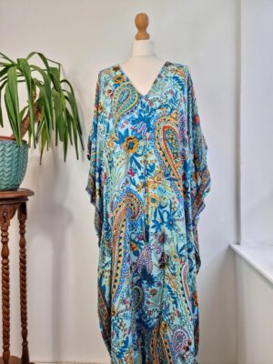 Multicolor floral print New Silk Blend Kaftan - Image 2