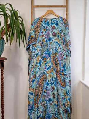 Multicolor floral print New Silk Blend Kaftan - Image 5