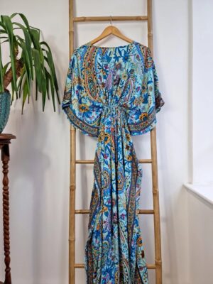 Multicolor floral print New Silk Blend Kaftan - Image 7