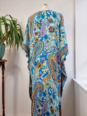Multicolor floral print New Silk Blend Kaftan - Image 8