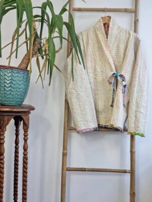 Kantha Reversible Short jacket in splash framework - Image 7