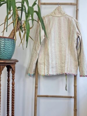 Kantha Reversible Short jacket in splash framework - Image 8
