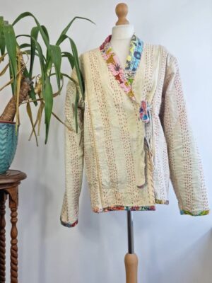 Kantha Reversible Short jacket in splash framework - Image 9