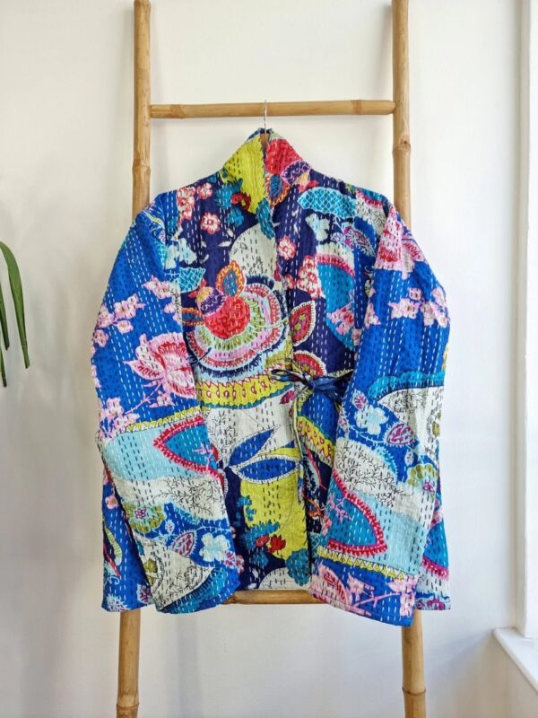 Beautiful mid length Kantha reversible jacket