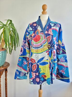 Beautiful mid length Kantha reversible jacket - Image 2