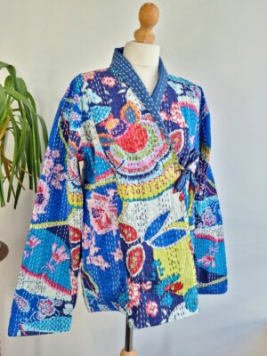 Beautiful mid length Kantha reversible jacket - Image 3