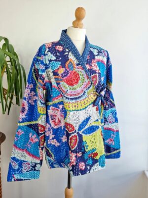 Beautiful mid length Kantha reversible jacket - Image 4
