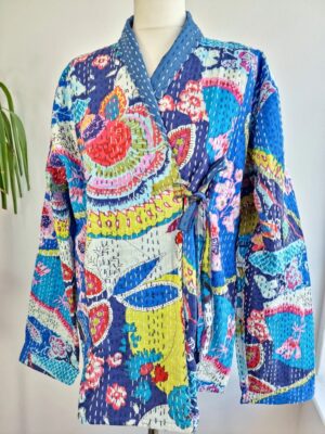 Beautiful mid length Kantha reversible jacket - Image 6