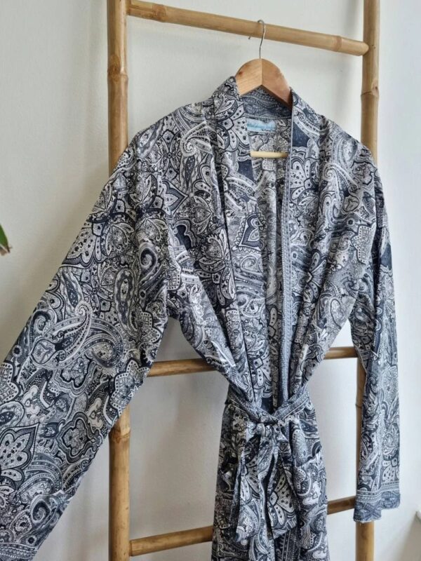 Monochromic Silk Men's Boho Kimonos