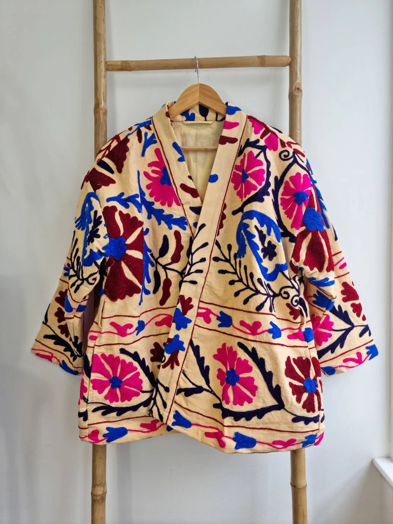 Radiant hand embroidered short suzani jacket – Fair trade products ...