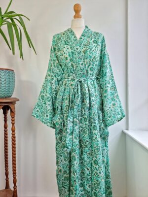 Plus Size Boho kimono in peppermint green - Image 3