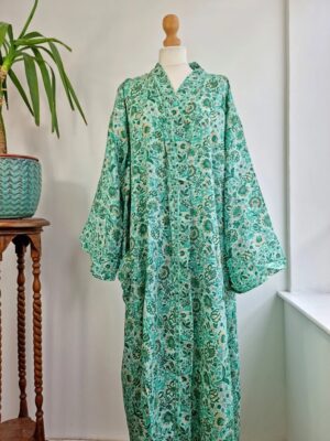 Plus Size Boho kimono in peppermint green - Image 7