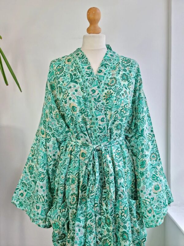 Plus Size Boho kimono in peppermint green