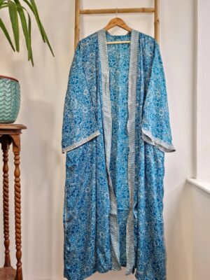 Plus Size bright blue Boho Kimono- unisex - Image 2