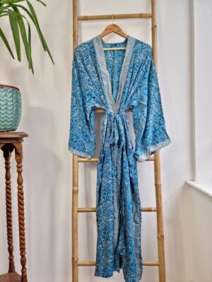 Plus Size bright blue Boho Kimono- unisex - Image 4