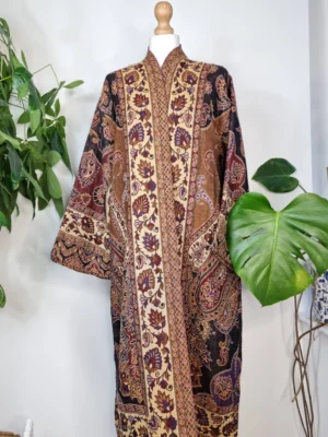 Luxury Pure Merino Boiled Wool in Black Beige Rust Red Purple Blossom - Image 2