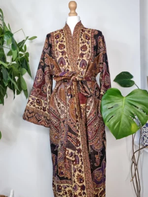 Luxury Pure Merino Boiled Wool in Black Beige Rust Red Purple Blossom - Image 4