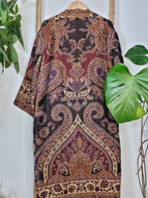 Luxury Pure Merino Boiled Wool in Black Beige Rust Red Purple Blossom - Image 5