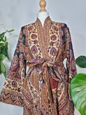 Luxury Pure Merino Boiled Wool in Black Beige Rust Red Purple Blossom - Image 6
